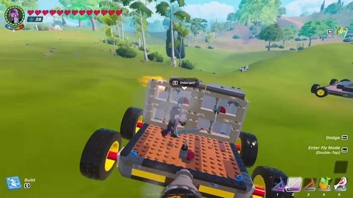 Build a car in Lego Fortnite